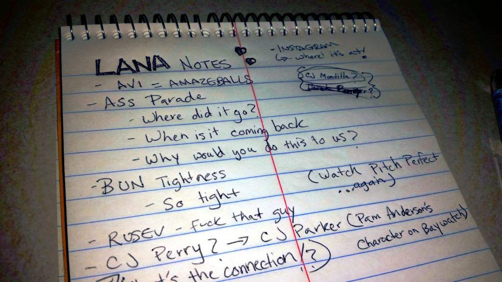 Derek's notes from Raw.